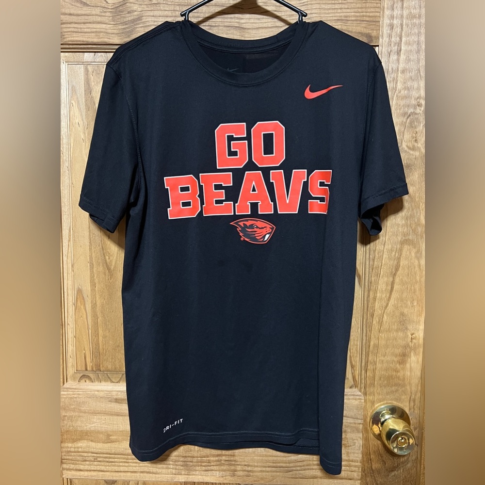 Nike Dri-Fit Oregon State University Football Beavs Short Sleeve Shirt Mens L